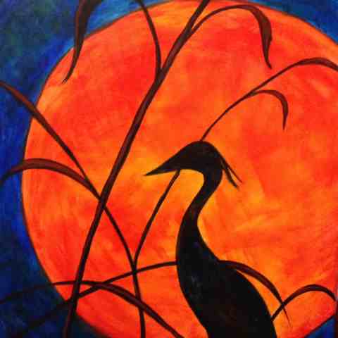 a painting of a bird