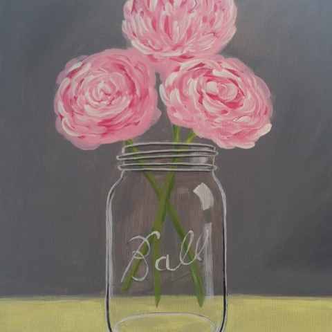 flowers in a jar