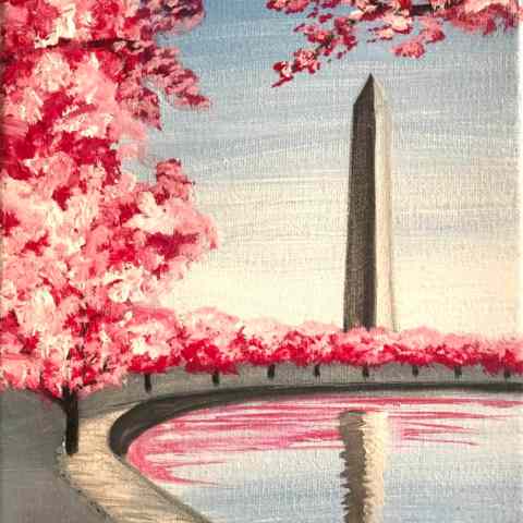 a painting of the washington monument