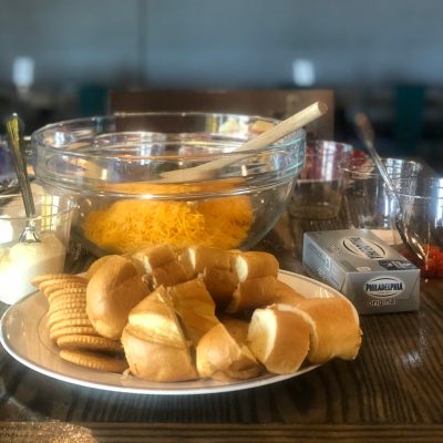 a close up of food on a table