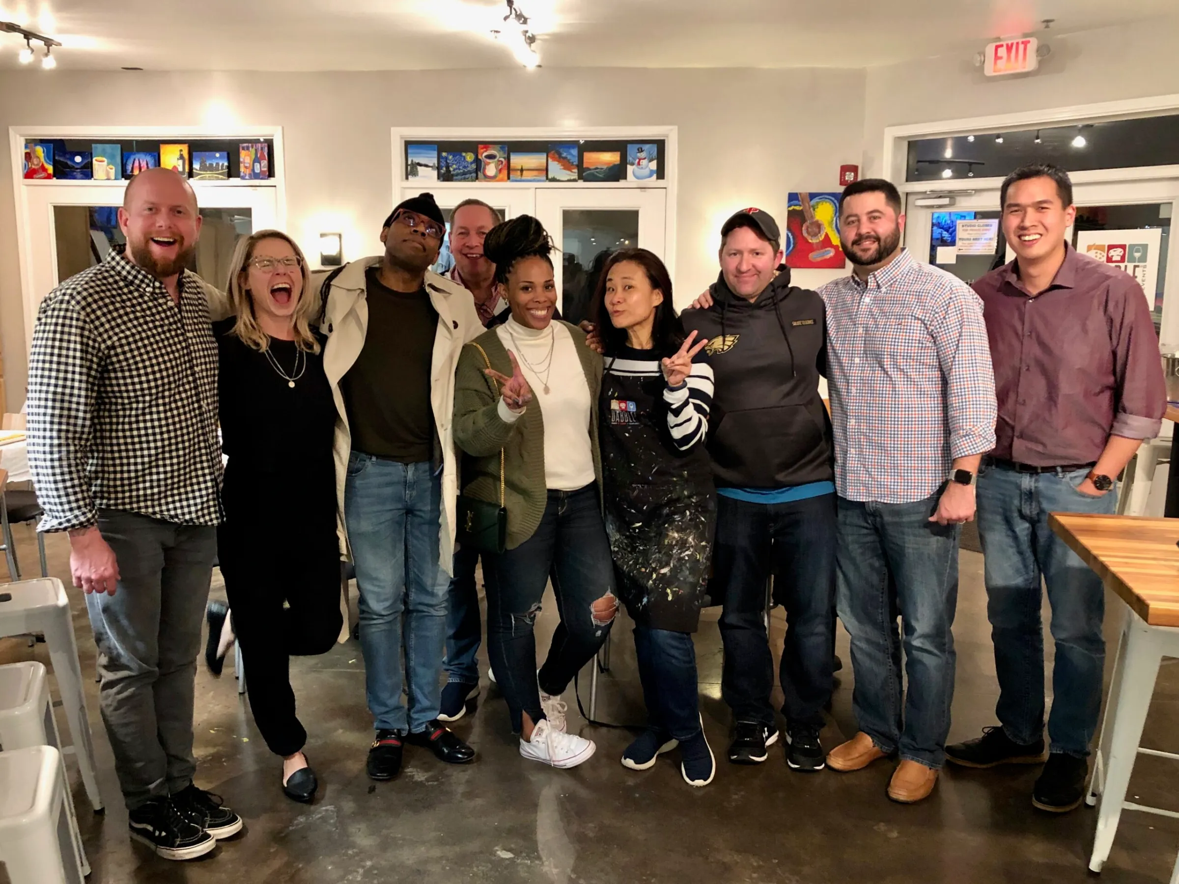 a group of people posing for the camera