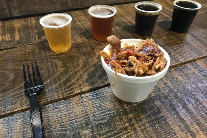 a plate of food and a cup of coffee