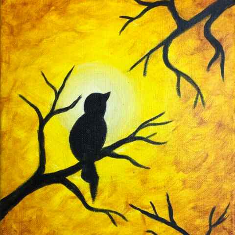 a painting of a bird