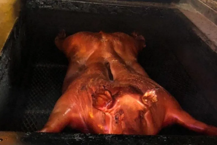 a roast pig