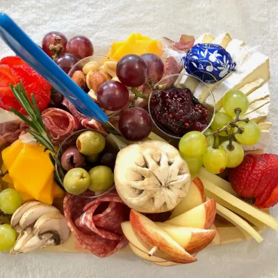 a bunch of food on a table