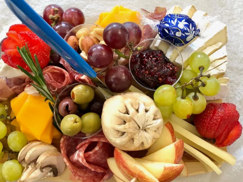 a bunch of food on a table