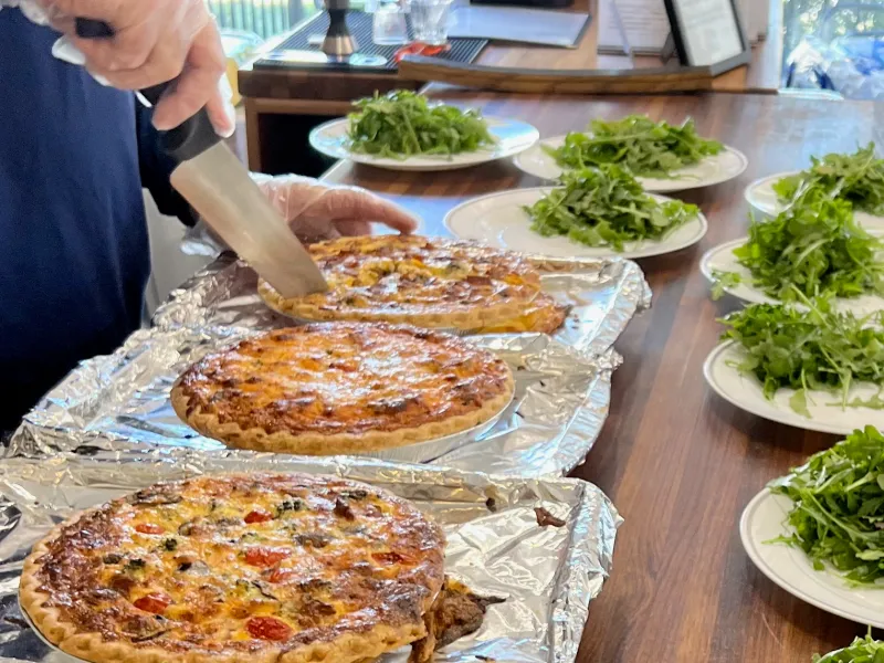 Quiches on a table